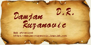 Damjan Ružanović vizit kartica